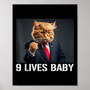 Cat Trump 9 leeft Baby Funny Cat met Trump Hair Poster