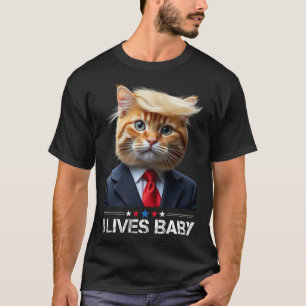 Cat Trump 9 Lives Ba1Funny Trump Meme T-shirt