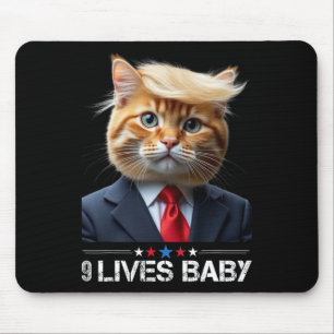 Cat Trump 9 Lives Baby Funny Vote voor Trump Cats Muismat