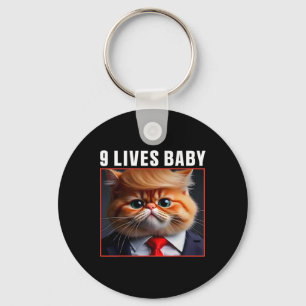 Cat Trump 9 Lives Baby Funny Vote voor Trump Cats  Sleutelhanger