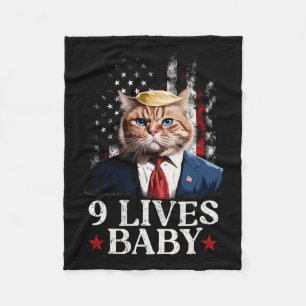 Cat Trump 9 Lives Baby Trump 2024 Winnaar Overwinn Fleece Deken