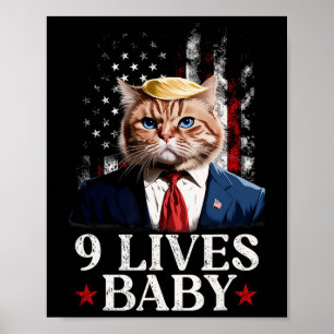Cat Trump 9 Lives Baby Trump 2024 Winnaar Overwinn Poster