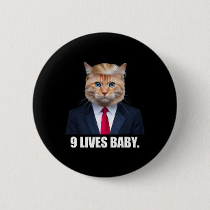 Cat Trump 9 Lives Baby Trump 2024 Winnaar Overwinn Ronde Button 5,7 Cm