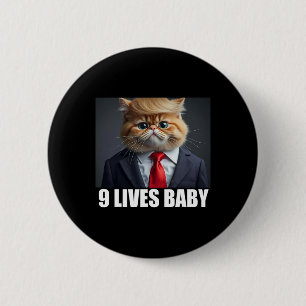Cat Trump 9 Lives Baby Trump 2024 Winnaar Overwinn Ronde Button 5,7 Cm