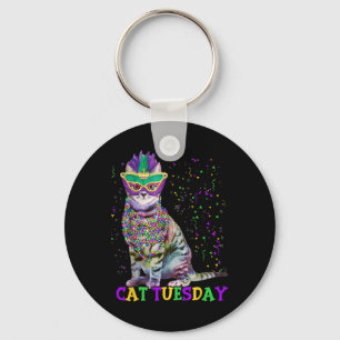 Cat Tuesday Funny Mardi Gras 2025 New Orleans Mann Sleutelhanger