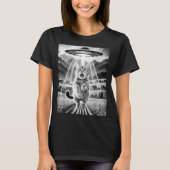 Cat Ufo Alien Abduction Funny Graphic Tees Men Wom (Voorkant)