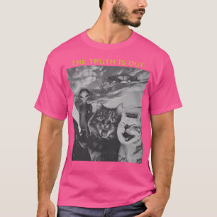 Cat Ufo Grappig Absurd Selfie Sureal Retro Vintage T-shirt