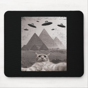 Cat Ufo Meme - Grappige kat selfie met UFO's Muismat
