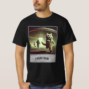 Cat UFO Selfie: Bang Kat (Mannen t-shirt) #03 T-shirt