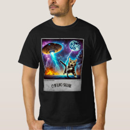 Cat UFO Selfie: Bang Kat (Mannen t-shirt) #08 T-shirt