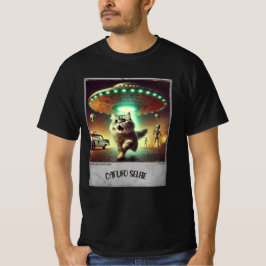 Cat UFO Selfie: Bang Kat (Mannen t-shirt) #09 T-shirt