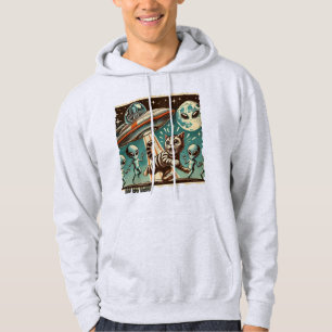 Cat UFO Selfie: Invasie (Mannen Hoodie