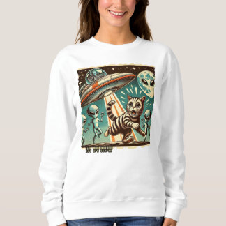 Cat UFO Selfie:  Invasion (Vrouwenhoodie) Trui
