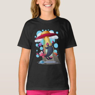 Cat underwater UFO lady shirt