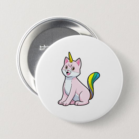 Cat Unicorn Ronde Button 7,6 Cm (Voorkant /achterkant)