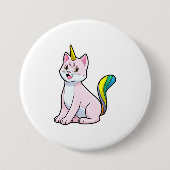 Cat Unicorn Ronde Button 7,6 Cm (Voorkant)