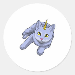 Cat Unicorn Ronde Sticker