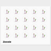 Cat Unicorn Ronde Sticker (Vel)