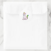 Cat Unicorn Ronde Sticker (Tas)