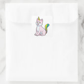 Cat Unicorn Vierkante Sticker (Tas)