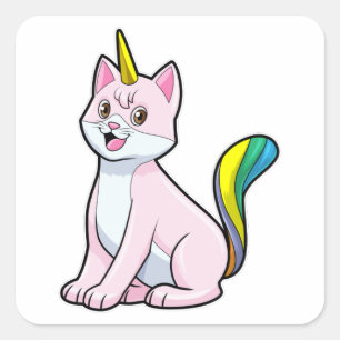 Cat Unicorn Vierkante Sticker