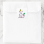 Cat Unicorn Vierkante Sticker (Tas)
