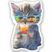cat vacationing sticker (Voorkant)