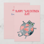 Cat Valentijnsdag Kaart- schattige kat Vakantie Ka Feestdagenkaart (Voorkant / Achterkant)