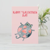 Cat Valentines Carte de jour - chat mignon Carte d (Debout devant)