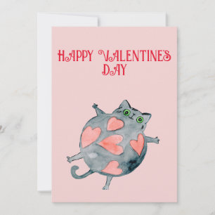 Cat Valentines Carte de jour - chat mignon Carte d