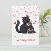 Cat Valentines Carte de jour - chat mignon Carte d (Debout devant)