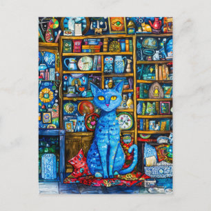 Cat van Colourful Shelf Briefkaart