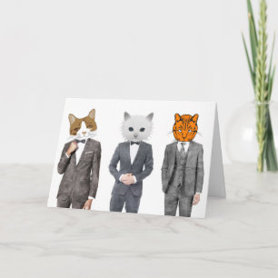 CAT-VANGSTEN MET EEN BIRTHDAY-KAARTEN VOOR TOESTEM KAART