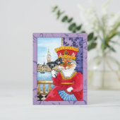 Cat Venice Carnival or Valentines postcard Feestdagenkaart (Staand voorkant)