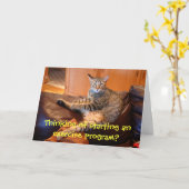 Cat - veut faire de l'exercice carte d'anniversair (Fleur jaune)