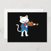 Cat Violin Briefkaart (Voorkant / Achterkant)