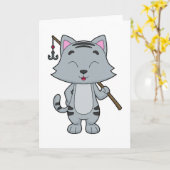 Cat Vist Fisher Finshing rod Kaart (Gele Bloem)