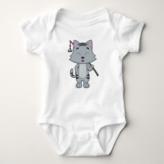 Cat Vist Fisher Finshing rod Romper (Voorkant)