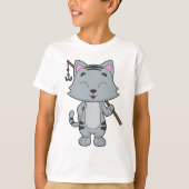 Cat Vist Fisher Finshing rod T-shirt (Voorkant)