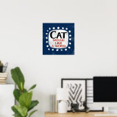 Cat Voudrait Un Mot Poster Wall Art (Bureau à domicile)