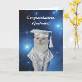  Cat Vrouw Afstuderen Kaart (Gele Bloem)