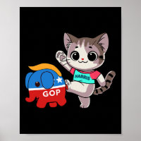 Cat vs. Gop Elephant - Kamala Harris - Anti Trump
