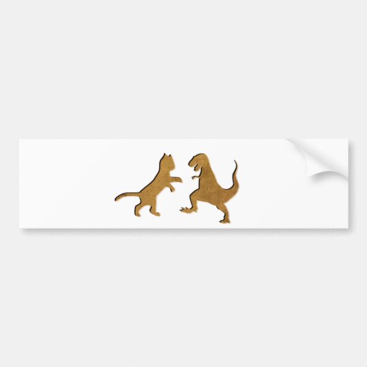 CAT VS T-REX TEXTURE BUMPERSTICKER (Voorkant)