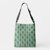 Cat w Green Pet en Shamrock St Patrick's Pattern Crossbody Tas (Achterkant)