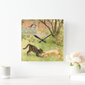 CAT WALL CLOCK VIERKANTE KLOK (Huis)