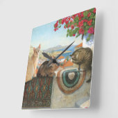 CAT WALL CLOCK VIERKANTE KLOK (Hoek)