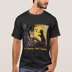 Cat Warning Owl Halloween Mannen Shirt