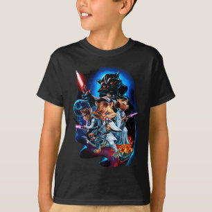 Cat Warrior Epic Galaxy Battle, Sci-fi Space, T-shirt