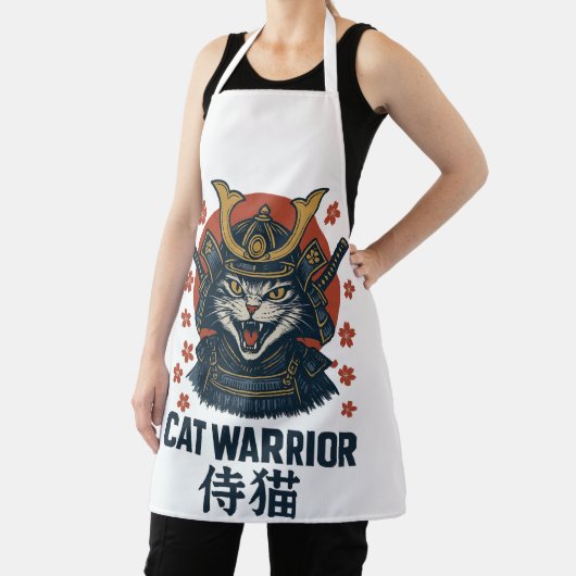 Cat Warrior Samurai – Fierce Japanse kat in pantse Schort (Insitu)