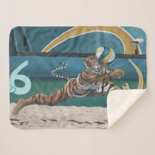Cat Warrior Volleybal Fantasy Art Sherpa Deken
